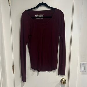 PINK Victoria's Secret Women's Burgundy Long Sleeve Top